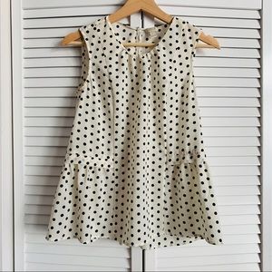 J Crew Factory Polka Dot Sleeveless Blouse Size 0